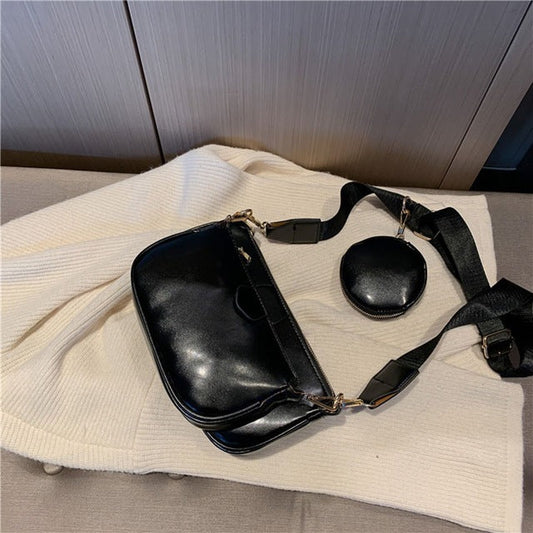 HotLuxeBag Black Luxury Handbag Set for Women College Style